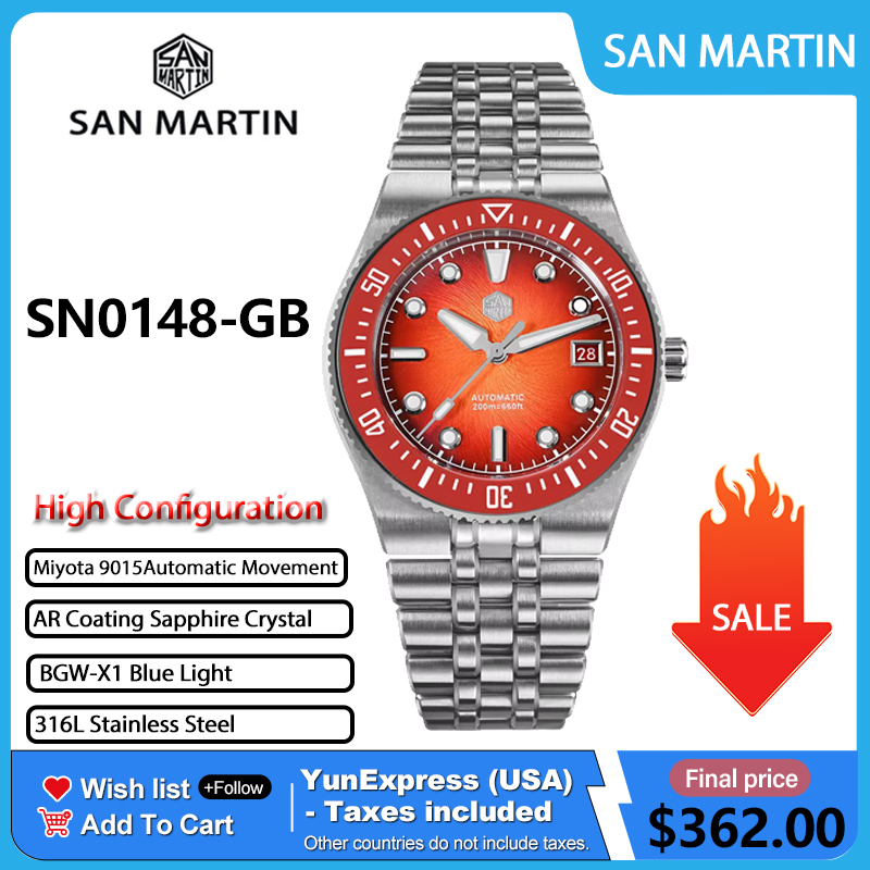 Cloisonne Enamel Dial - San Martin SN0148GB 40mm Emaille-Spiralzifferblatt Integriertes