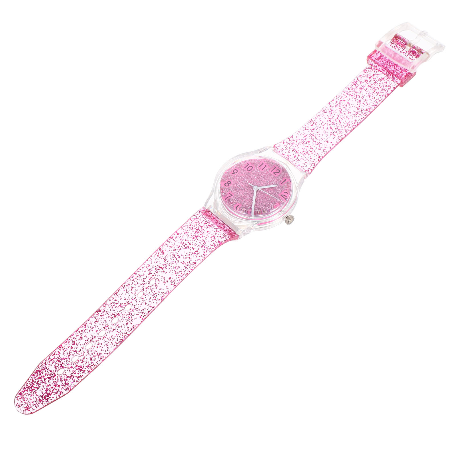 Luxury Watch White - Kinderuhr, buntes, glänzendes Design, verstellbarer Riemen,