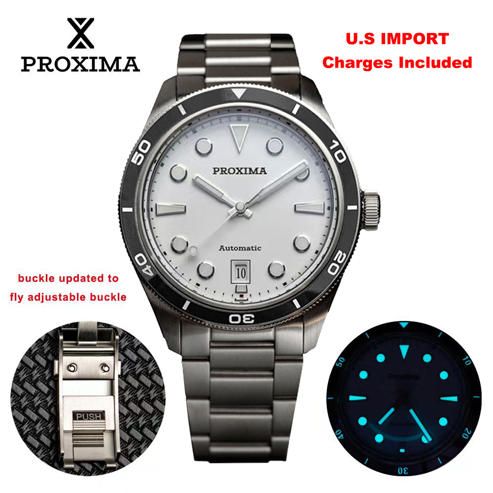 Cloisonne Enamel Dial - Proxima PX1697 39 mm Herrenuhr, weißes