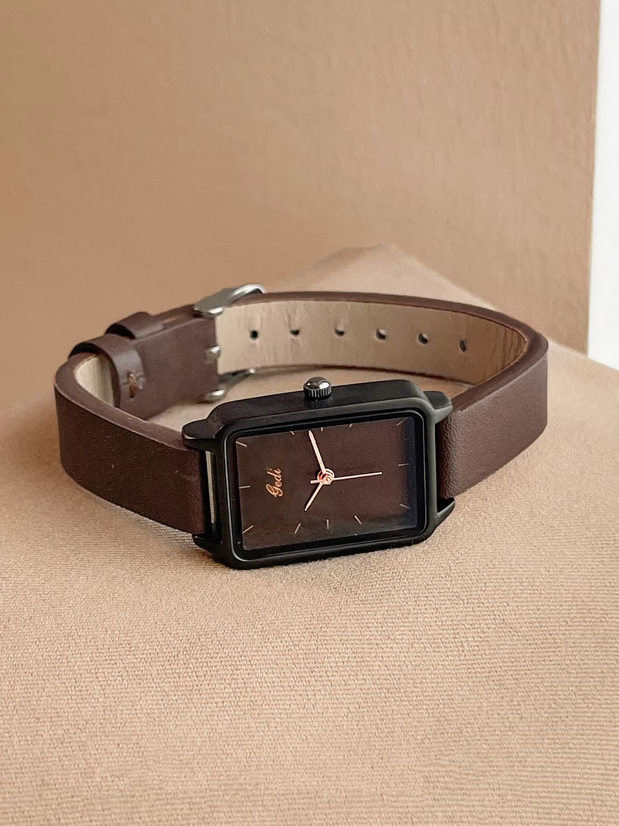 Dress Watch Ultra Thin - NEUE minimalistische schwarze quadratische Damenuhr mit