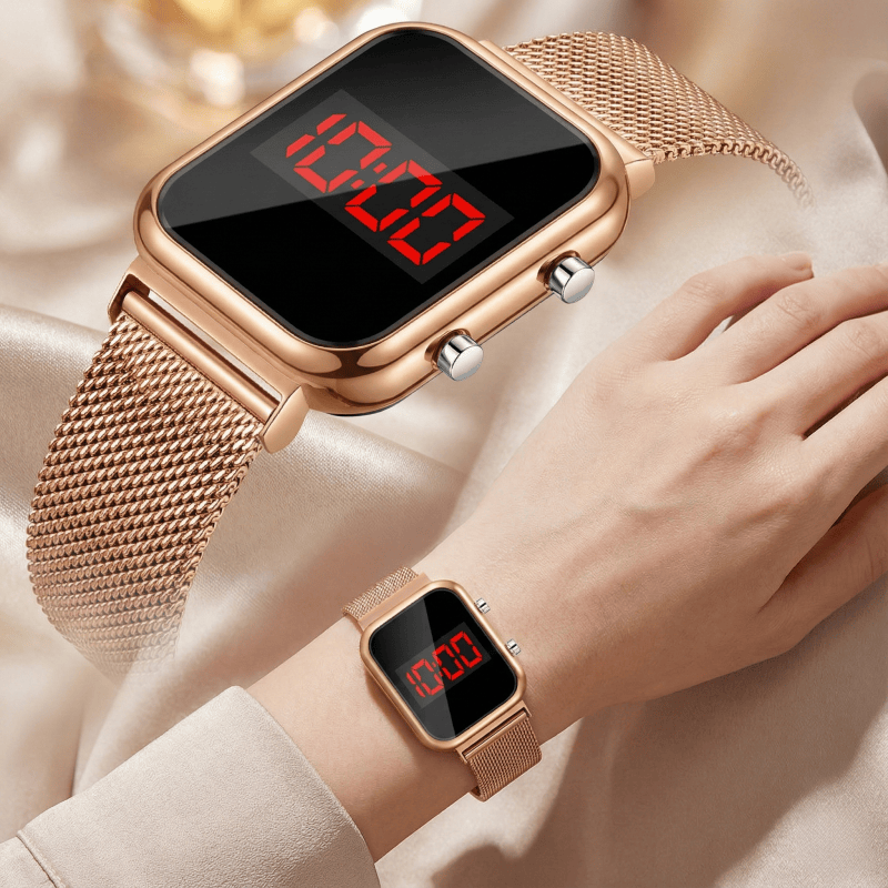 Luxury Watch Winder - Mode Magnetische Schnalle Rechteck LED Digital