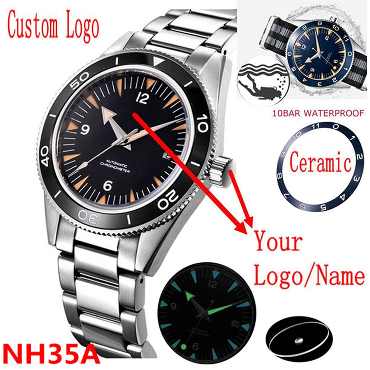 Benutzerdefinierte Logo NH35 B – Luxury Watch Display Bewertung und Preis