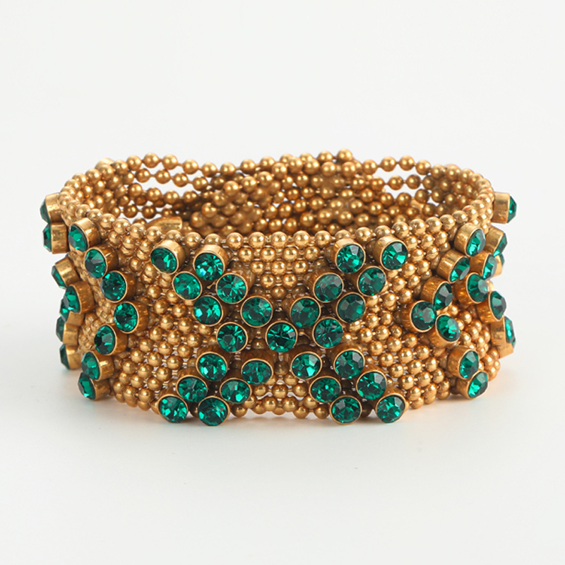Vintage grünes Strass-Armband, – Luxury Watch Dubai Bewertung und Preis