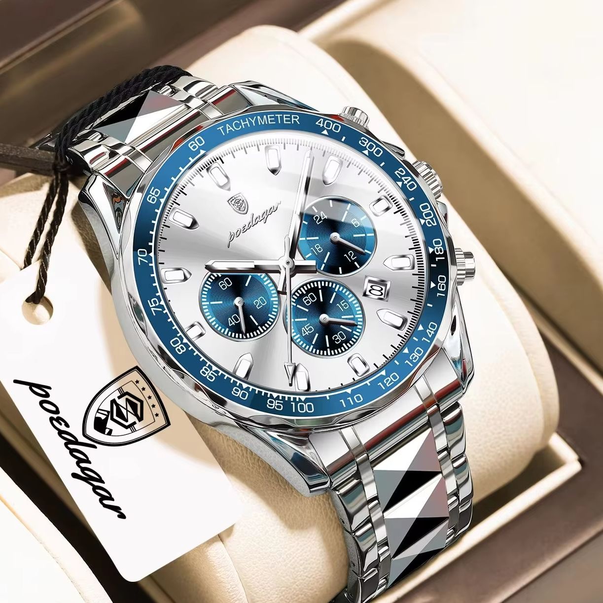 POEDAGAR Top Business Herrenuh – Luxury Watch White Bewertung und Preis