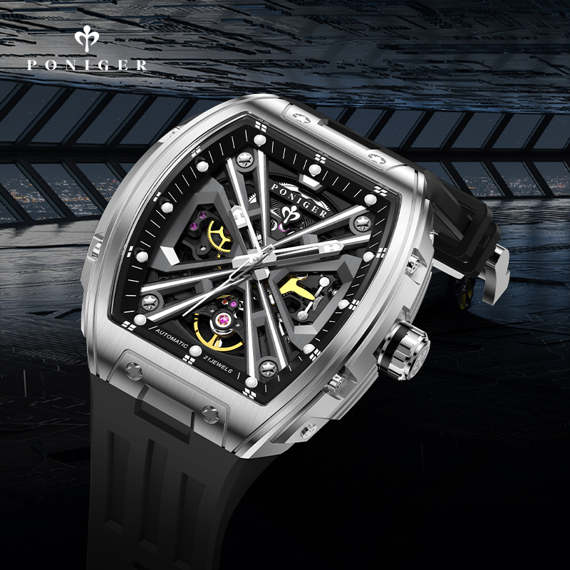 PONIGER Luxuriöse automatische – Luxury Watch On Rubber Strap Bewertung und Preis