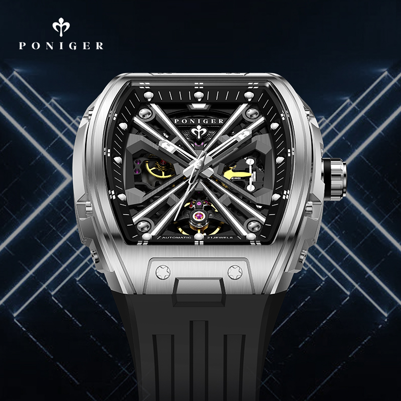 PONIGER Luxuriöse automatische – Luxury Watch On Rubber Strap Bewertung und Preis